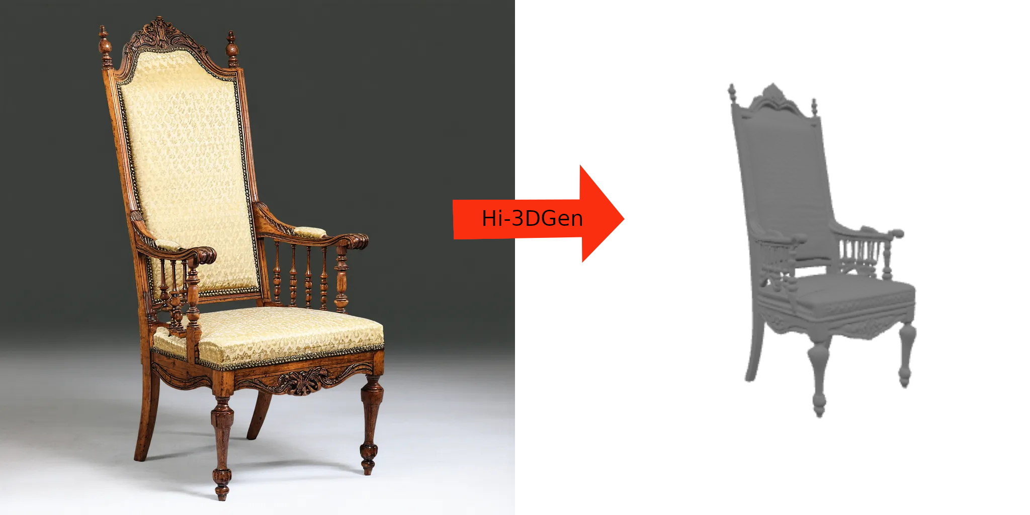 Stable diffusion prompt: "A Victorian-era chair crafted from natural wood, featuring carved spindles and a high, elegant back."